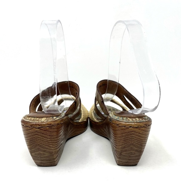 Born Open Toe Slide Straw Wedge Brown Womens 6 - Picture 5 of 8